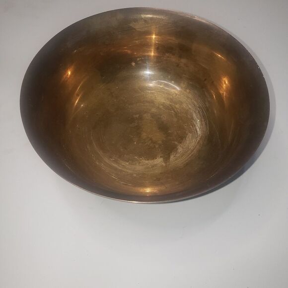 Vintage SMALL FOOTED BRASS BOWL MADE IN INDIA - Picture 1 of 6